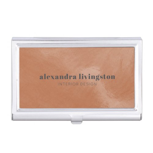 Modern Terracotta Abstract Watercolor Custom  Business Card Case