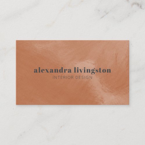 Modern Terracotta Abstract Watercolor Professional Business Card