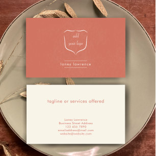Modern Terracotta Add Logo Beauty Professional Business Card