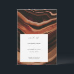 Modern Terracotta Agate Marble Texture Wedding  Save The Date<br><div class="desc">Modern Boho Terracotta Agate Marble Texture Wedding Save the Date with calligraphy script and dark gray text. Perfect terracotta Save the Date Card for a fall wedding,  boho wedding or desert wedding.</div>