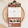Modern Terracotta Ampersand Photo QR Code Wedding All In One Invitation