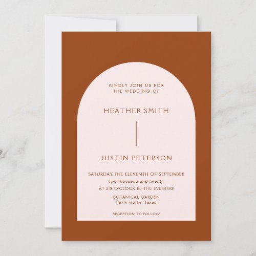 Modern Terracotta and Blush Wedding Invitations