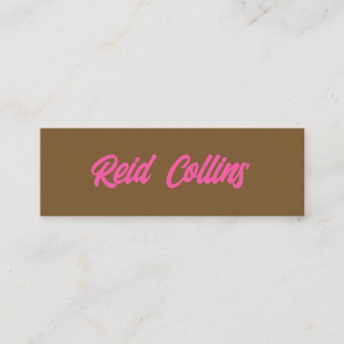 Modern Terracotta and Pink Bold Script Mini Business Card