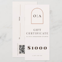 Modern Terracotta Arch Hair Salon Gift Certificate