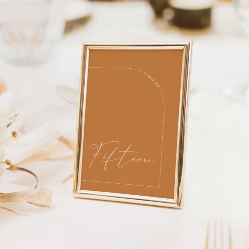 Modern Terracotta Arch Table Fifteen Table Number