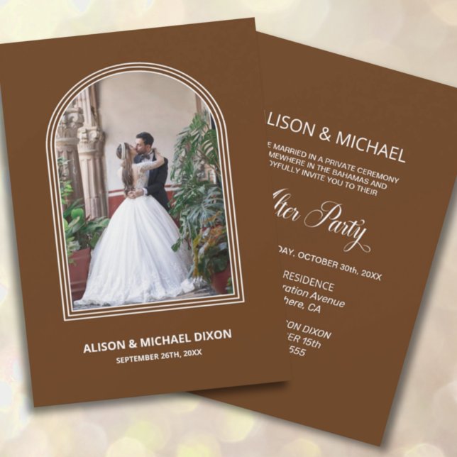 Modern Terracotta Arch Wedding Reception Invitation (Creator Uploaded)
