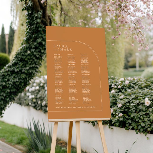 Modern Terracotta Arch Wedding Seating Charts Foam Board (Modern Terracotta Arch Wedding Seating Charts Foam Board)