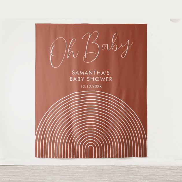 Modern terracotta Baby Shower Backdrop