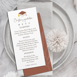 Modern Terracotta Background Graduation Menu