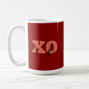 Modern Terracotta Black XOXO Valentine Gift Tags Coffee Mug