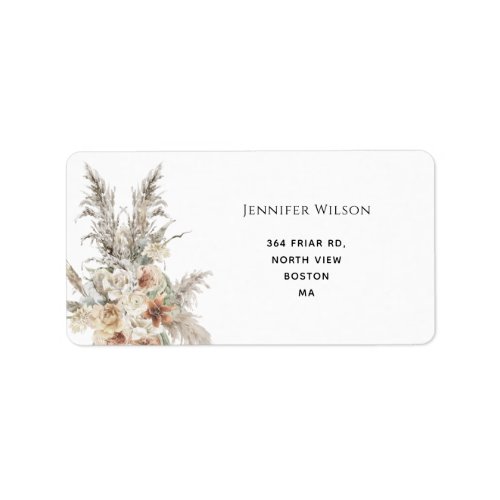 modern terracotta bohemian pampas grass wedding la label