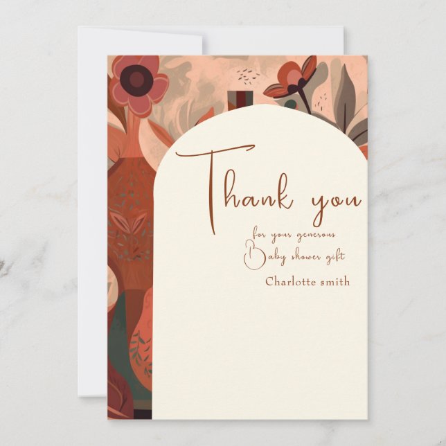 Modern Terracotta boho baby shower   Invitation (Front)