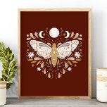 Modern Terracotta Boho Celestial Moon Moth Poster<br><div class="desc">Add a touch of mystical charm to your space with this modern terracotta boho poster featuring a celestial moon and moth illustration. Perfect for those who love abstract art and earthy tones, this artwork combines celestial themes with a unique bohemian style. Ideal for bedroom decor, meditation spaces, or as a...</div>