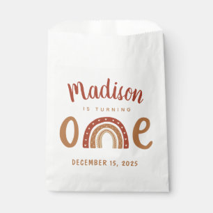 Modern Terracotta Boho Rainbow First Birthday Favor Bag