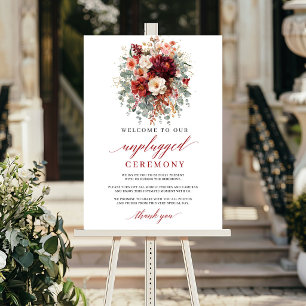 Modern Terracotta Boho Unplugged Ceremony Sign