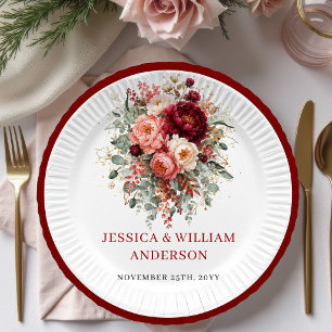 Modern Terracotta Boho Wedding Paper Plates Design