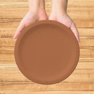 Modern Terracotta Brunt Orange Fall Wedding Paper Plates
