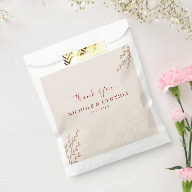 Modern Terracotta Burnt Orange Boho Wedding Favor Bag (Sealed)