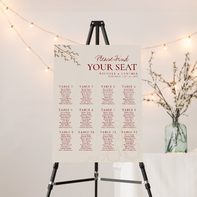Modern Terracotta Burnt Orange Boho Wedding Foam Board (In Situ (Stand))
