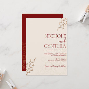 Modern Terracotta Burnt Orange Boho Wedding Invitation