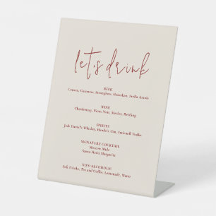 Modern Terracotta Burnt Orange Boho Wedding Pedestal Sign