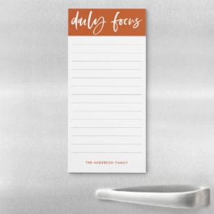 Modern Terracotta Calligraphy Daily Focus To Do Magnetic Notepad