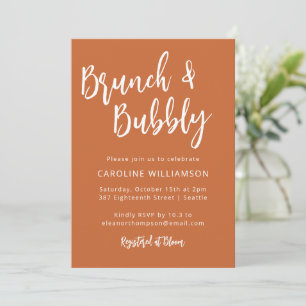 Modern Terracotta Chic Brunch Bubbly Shower Invitation
