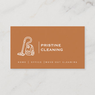 Modern Terracotta Cleaning Company QR Minimalist Business Card