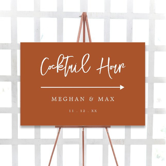 Modern Terracotta Cocktail Hour Wedding Reception  Foam Board (Creator Uploaded)