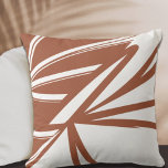 Modern Terracotta Color Block Throw Pillow<br><div class="desc">Modern pillow features an organic abstract linear color block design in terracotta and white.</div>
