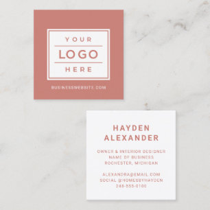 Modern Terracotta Custom Business Logo Square Business Card