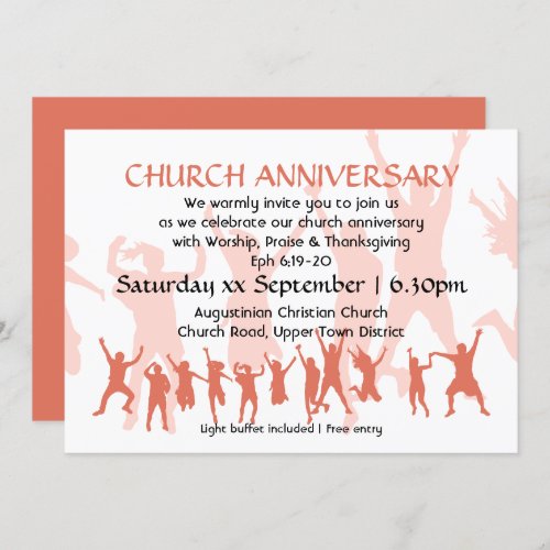 Modern Terracotta Custom CHURCH ANNIVERSARY Invitation