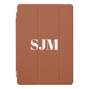 Modern terracotta custom monogram initials iPad pro cover