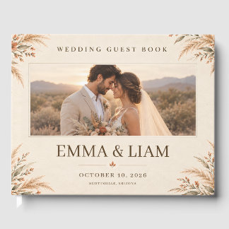 Modern Terracotta Desert Boho Wedding Photo Guest Book