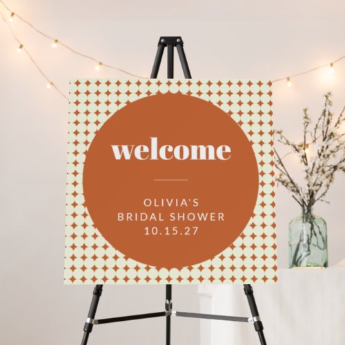Modern Terracotta Dot Bridal Shower Custom Welcome Foam Board