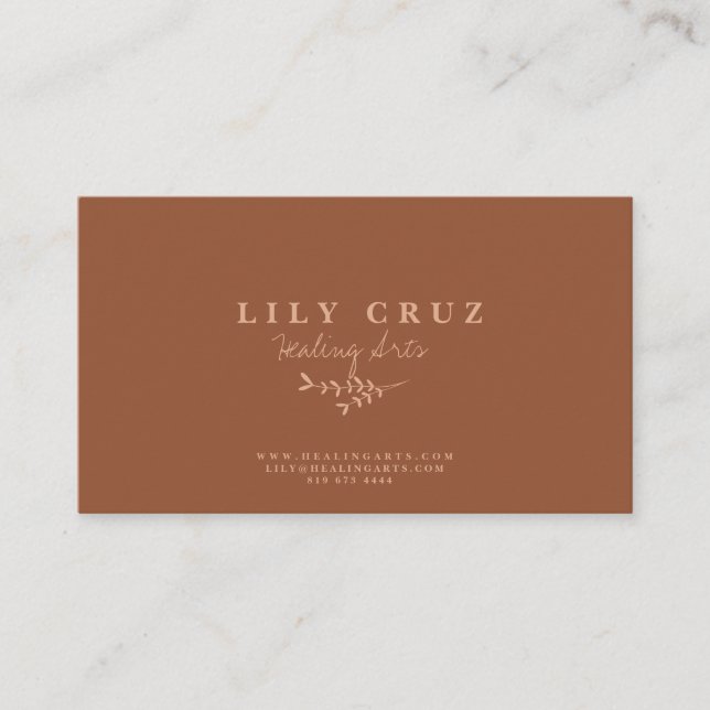 Modern TerraCotta Earth-Tone Personalized Business Card (Front)