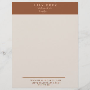 Modern TerraCotta Earth-Tone Personalized Letterhead