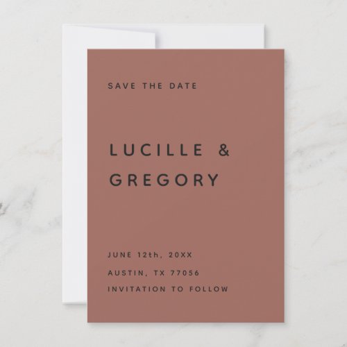 Modern Terracotta Editorial All Caps Save The Date