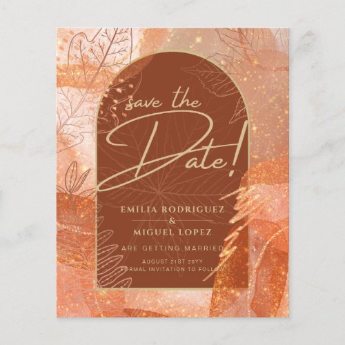 Modern Terracotta FALL Wedding Save The Date Flyer