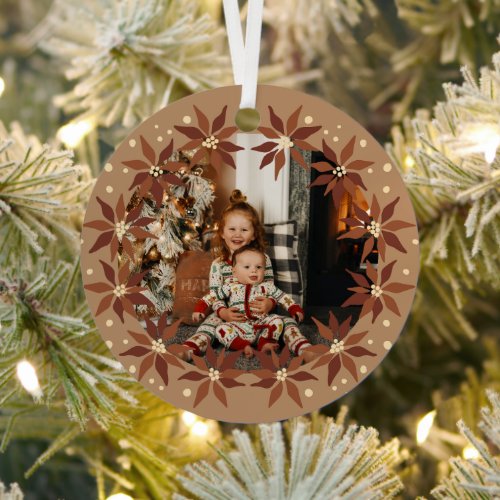 Modern terracotta family photo frame  metal ornament