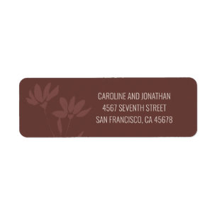 Modern Terracotta Floral Line Art Return Address Label