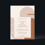 Modern Terracotta Geometric 30th Birthday Party Invitation<br><div class="desc">Celebrate a milestone birthday with a modern geometric invitation in warm terracotta and neutral tones. The clean layout and abstract shapes create a stylish, contemporary look that feels elevated but relaxed—perfect for a 30th birthday party with friends. This birthday invitation works beautifully for dinner parties, cocktail gatherings, or a chic...</div>