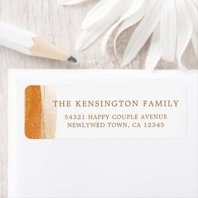 Modern Terracotta Gold Foil Boho Return Address Label (Insitu)