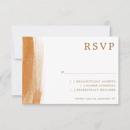 Modern Terracotta Gold Foil Boho Wedding RSVP