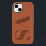 Modern terracotta initial minimal contemporary Cas Case-Mate iPhone 14 Case<br><div class="desc">Modern terracotta rust initial monogram minimal contemporary phone case design.</div>