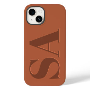 Modern terracotta initial minimal contemporary Cas Case-Mate iPhone 14 Case