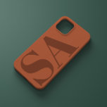 Modern terracotta initial minimal contemporary Cas Case-Mate iPhone 14 Case<br><div class="desc">Modern terracotta rust initial monogram minimal contemporary phone case design.</div>
