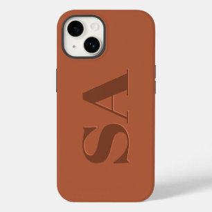 Modern terracotta initial minimal contemporary Cas iPhone 14 Case