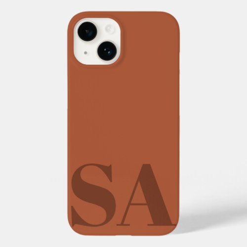 Modern terracotta initial minimal contemporary Case_Mate iPhone 14 case