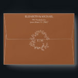 Modern Terracotta Leafy Crest Monogram Wedding Envelope<br><div class="desc">We're loving this Modern Terracotta Leafy Crest Monogram Wedding Envelope! Simple,  elegant,  and oh-so-pretty,  it features a hand drawn leafy wreath encircling a modern wedding monogram. Contact designer for matching products. View suite here: https://www.zazzle.com/collections/terracotta_leafy_crest_monogram_wedding-119356721080474481 Copyright Anastasia Surridge for Elegant Invites,  all rights reserved.</div>